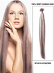 50 extensiones de cabello Remy de punta recta y sedosa para uñas, color rubio (#F6/613)