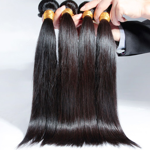 4 Bündel Natural Black 8A Silky Straight Virgin Brasilianische Haarwebart