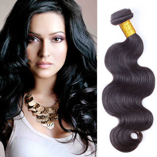 Body Wave Virgin Bundles de cheveux brésiliens Noir naturel 1pcs