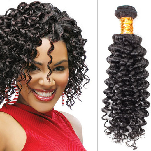 Bundles de cheveux vierges brésiliens à vague profonde noir naturel 1pcs