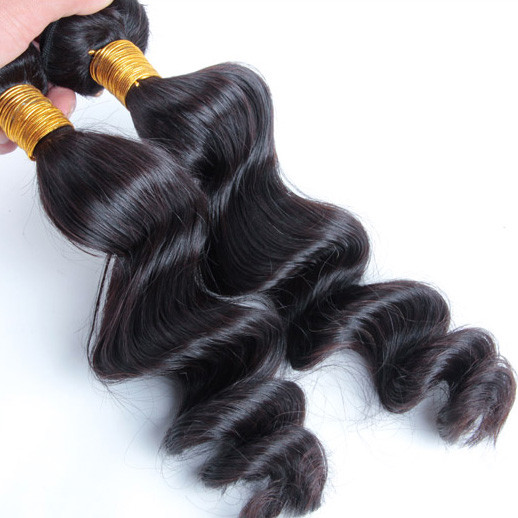 2 Bündel Loose Wave Natural Black 8A Brasilianisches Haargewebe