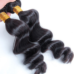 2 Bundles Vague Lâche Naturel Noir 8A Cheveux Brésiliens Armure