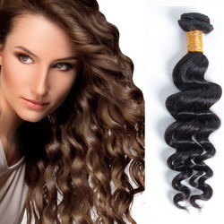 Paquetes de cabello virgen brasileño con ondas naturales Natural Black 1pcs