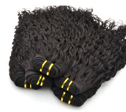 Extensions de cheveux indiens vierges de grade 7A Romance Curl Noir naturel (# 1B)