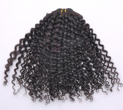 7A Virgin Indian Hair Extensions Kinky Curl Natuurlijk Zwart