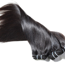 3 stk 7A Indian Virgin Hair Weave Silkeagtig Straight Natural Black