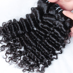 3 peças 7A cabelo virgem indiano tecelagem onda profunda preto natural