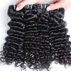 4stk 7A Virgin Indian Hair Natural Black Deep Wave