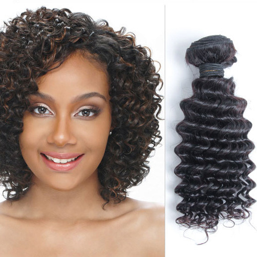 1 bundle 8A Malaysian Virgin Hair Weave Deep Wave Natural Black