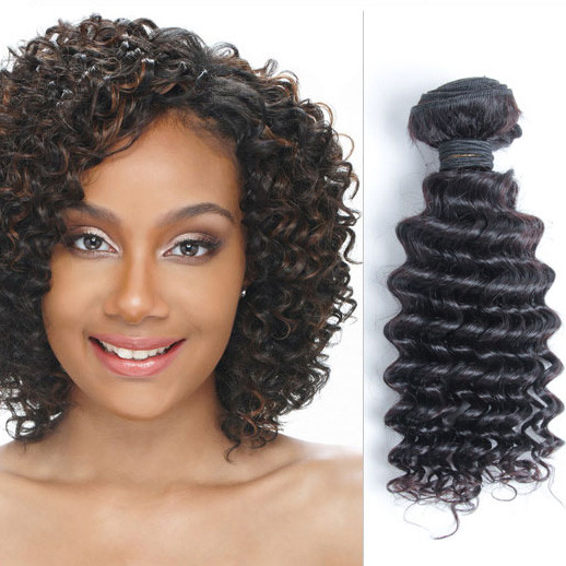 1 bunt 8A Malaysian Virgin Hair Weave Deep Wave Natural Black