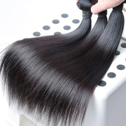 3 stk 8A Virgin Malaysian Hair Weave Silkeagtig Straight Natural Black