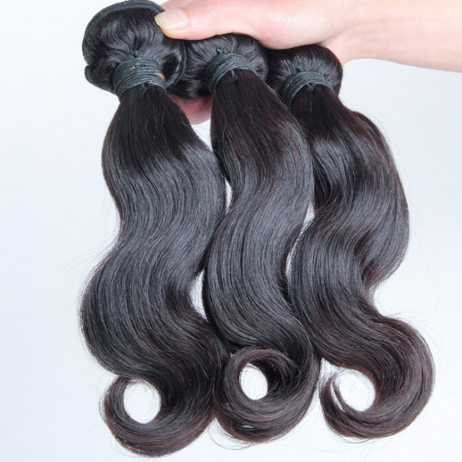 3 st 8A Virgin Malaysian Hair Weave Body Wave Natursvart