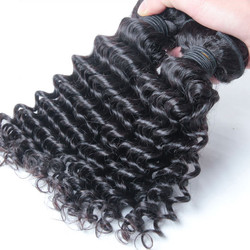 2 יחידות 8A Deep Wave Malyian Virgin Hair Weave שחור טבעי