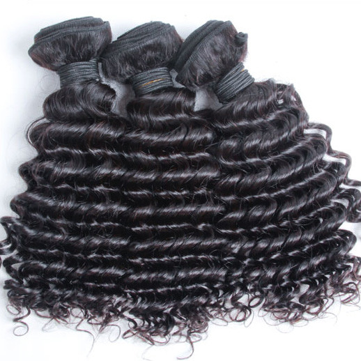 3 pcs 8A Virgin Malaysian Hair Weave Deep Wave Natural Black