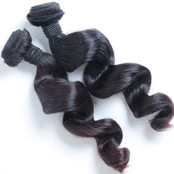2 יחידות 8A Loose Wave Malyian Virgin Hair Weave שחור טבעי