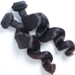 2 pcs 8A Vague Lâche Malaisienne Vierge Tissage de Cheveux Noir Naturel