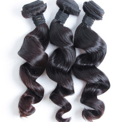 3 pcs 8A Vierge Malaisienne Tissage de Cheveux Vague Lâche Naturel Noir