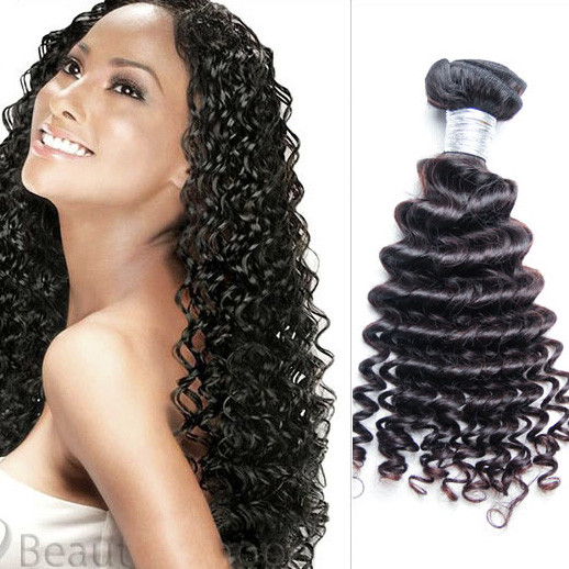 1 stk 8A jomfru peruansk hår Deep Wave Natural Black