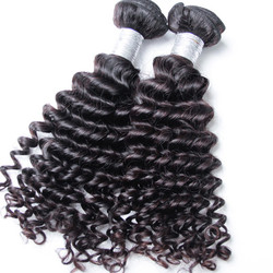 2 pcs 8A Deep Wave Vierge Péruvien Cheveux Weave Naturel Noir