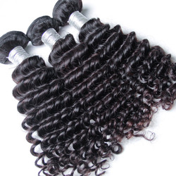 3 шт. 8A Перуанское девственное плетение волос Натуральный черный Глубокая волна