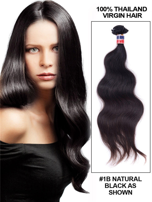 7A Virgin Thailand Hair Weave Body Wave שחור טבעי
