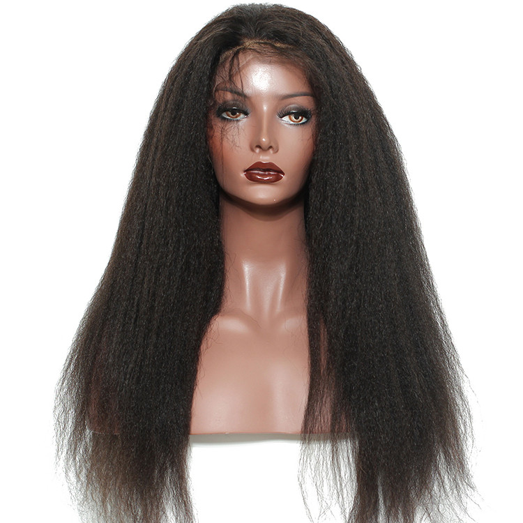 360 Lace Frontal Wig Shiny Kinky Straight, erstaunliche Echthaarperücken 10-28 Zoll