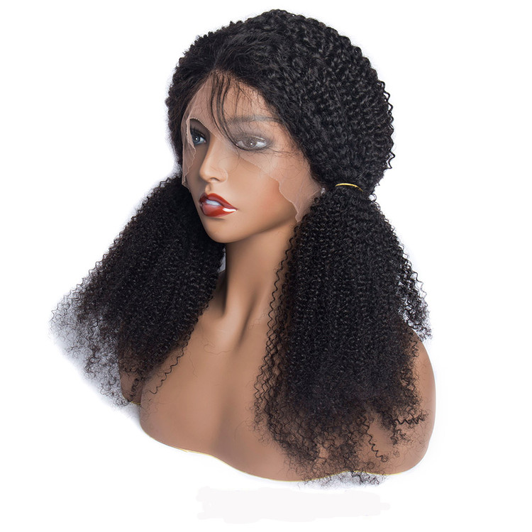 Kinky Curly 360 Peluca frontal de encaje, 100% pelucas rizadas de cabello virgen 8A para mujeres