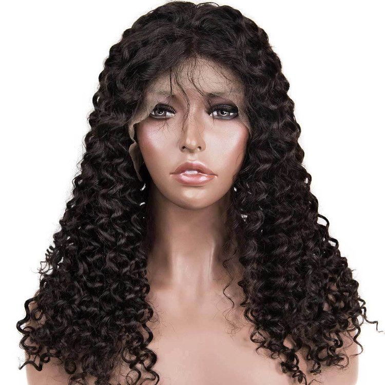 360 perucas de cabelo humano frontal de renda com ondas de água, 10-30 polegadas liso