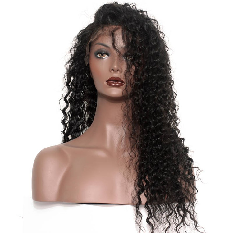 Zacht als Zijde Diepe Golf Full Lace Menselijk Haar Pruik, 10-28 inch Lace Wigs