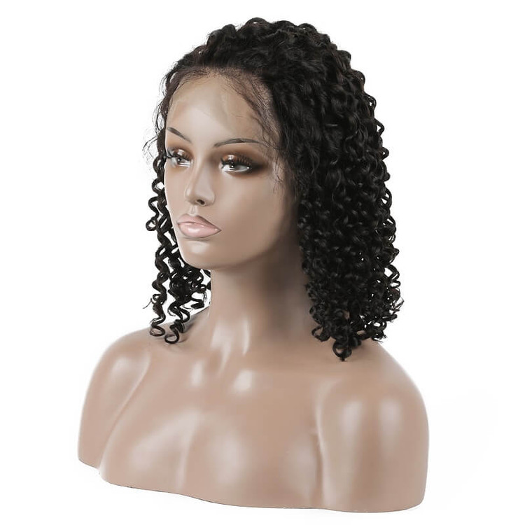 Perruques bouclées Full Lace Bob, perruque 100% cheveux vierges en vente 10-28 pouces