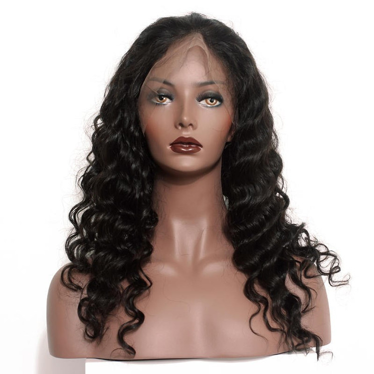 Bästa kvalitet Loose Wave Lace Front Människohår Peruk Soft Like Silk