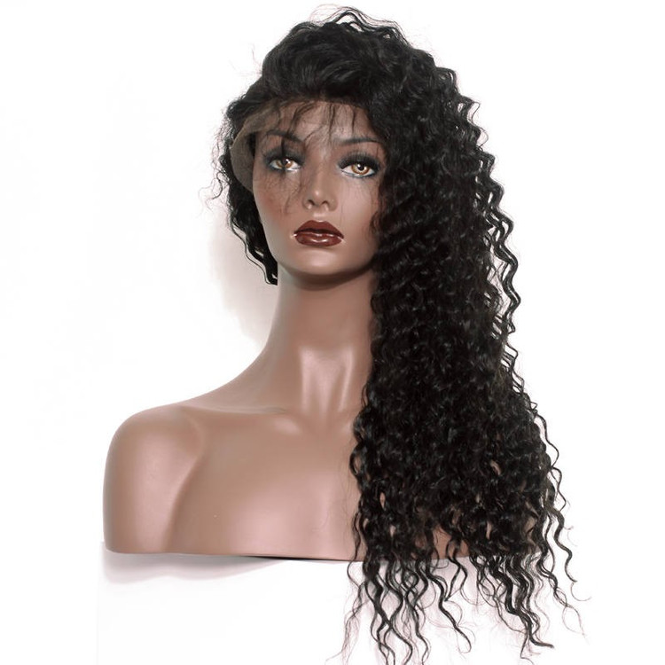 Full Lace Menselijk Haar Water Wave Pruiken, 10-30 Inch Glad