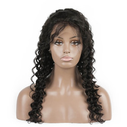 Zacht als zijde diepe golf Lace menselijk haar pruik, 12-28 inch Lace Front pruik