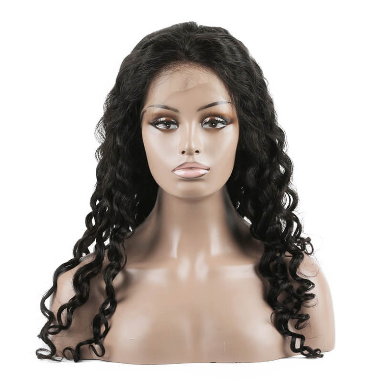 Lace Front Human Hair Water Wave Perücken, 10-30 Zoll glatt